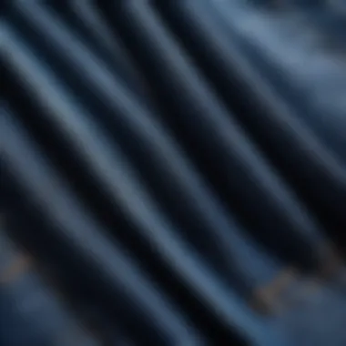 Close-up of denim fabric showcasing its texture