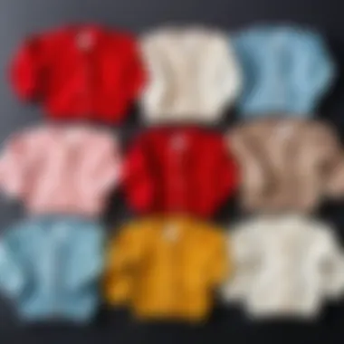 Selection of various jumpers for infants