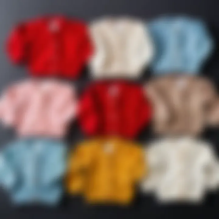 Selection of various jumpers for infants