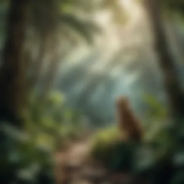 A serene jungle scene depicting the story's setting