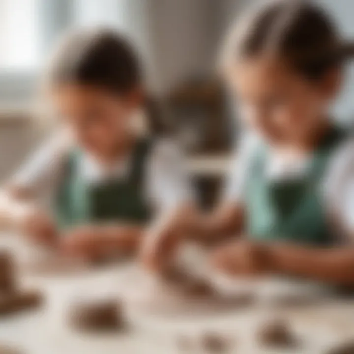 Children enjoying crafting with air-dry clay