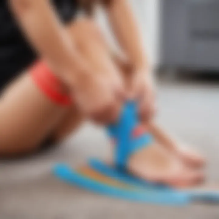 Kinesiology tape used in a pediatric rehabilitation setting