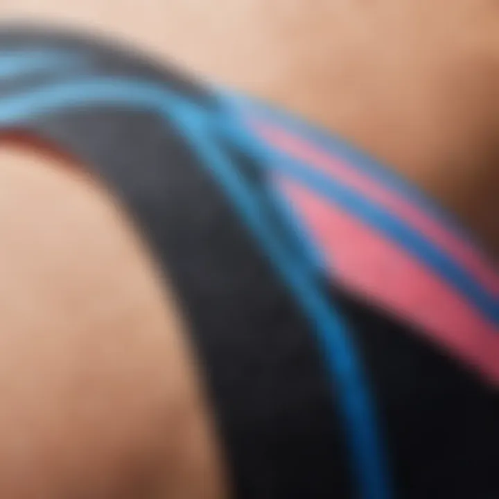 Close-up of kinesiology tape highlighting its texture