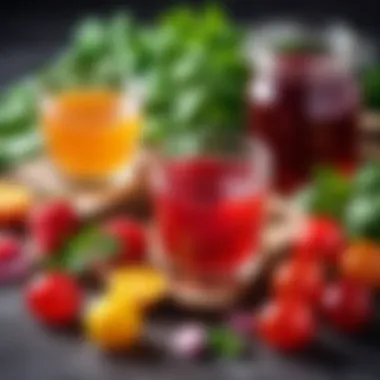 Ingredients for homemade jelly laid out on a table