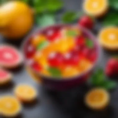 Colorful fruit jelly in a bowl, appealing to children