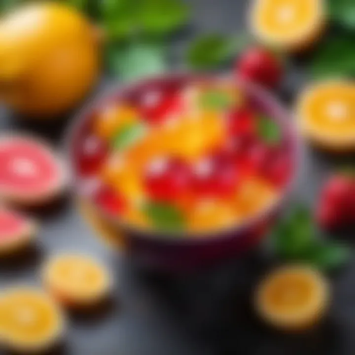 Colorful fruit jelly in a bowl, appealing to children