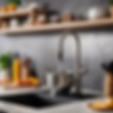 Stylish Kitchen with Central Mixer A well-organized kitchen with a mixer as a central appliance.
