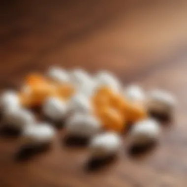 Close-up of Lactobalance capsules on a wooden surface