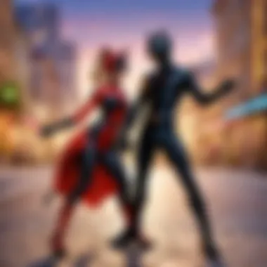 Dynamic Duo: Ladybug and Cat Noir Ladybug and Cat Noir in a dynamic pose showcasing their partnership