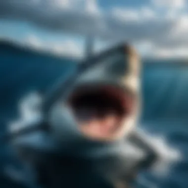 Majestic Largest Shark A majestic view of the largest shark gliding through the ocean depths.