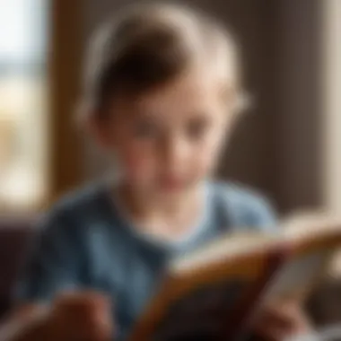 A child reading 'Levsha', immersed in the story