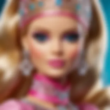 Close-up of a limited edition Barbie doll showcasing intricate details.