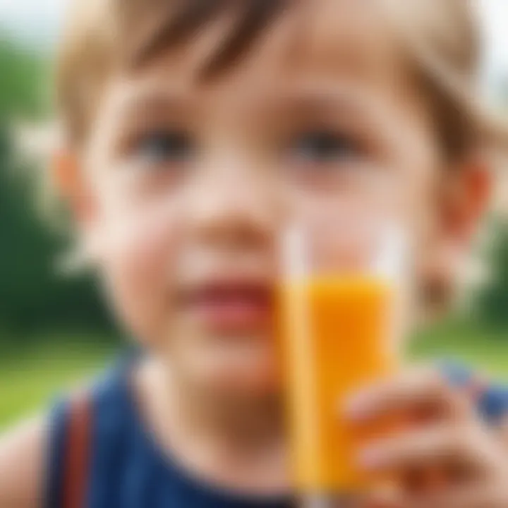 Infographic illustrating benefits of liquid vitamin A for children