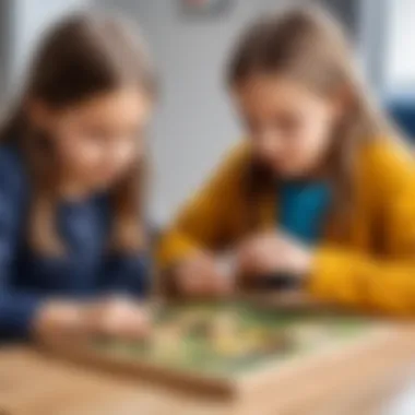 Children solving puzzles together