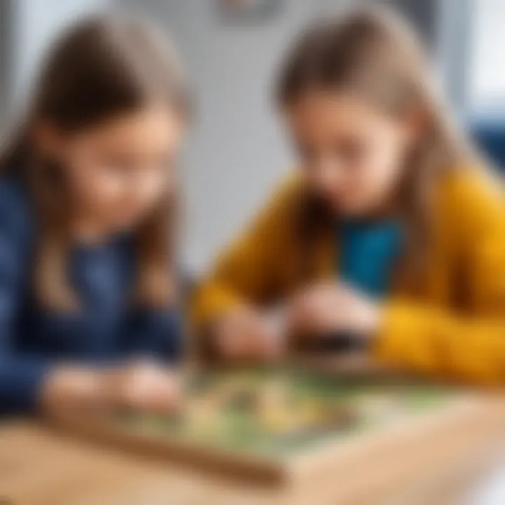 Children solving puzzles together