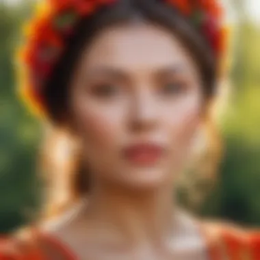 The Radiance of Lyudmila A vivid depiction of Lyudmila, showcasing her beauty and strength.
