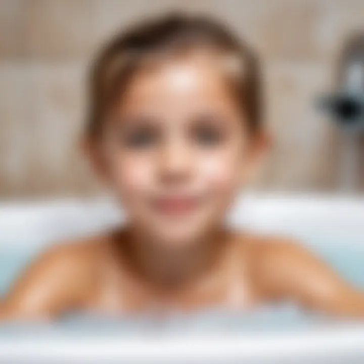 A child enjoying a bath with magnesium salt for relaxation