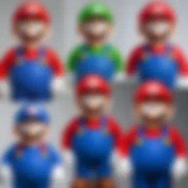 Comparison of Mario's character designs over the decades