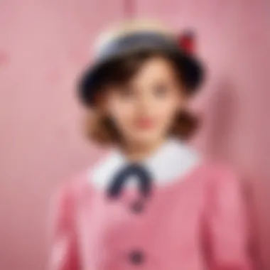 A close-up of high-quality fabrics used in children’s clothing inspired by Mary Poppins.