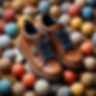 Exploring Materials for Children's Footwear Different materials used in children's shoes, highlighting textures