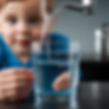 Measuring Water for Formula Measuring water for infant formula preparation