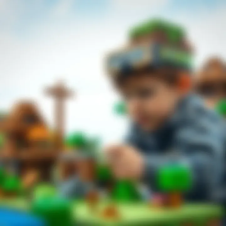 Creative Building in Minecraft A child building a structure in Minecraft