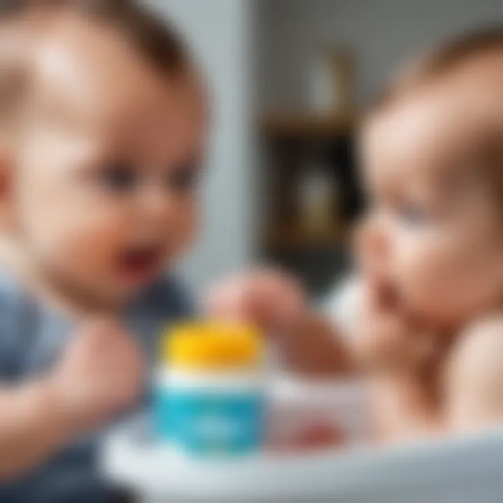 Parents feeding infant with formula