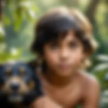 Cover of the Jungle Book with Mowgli The cover of the Jungle Book featuring Mowgli
