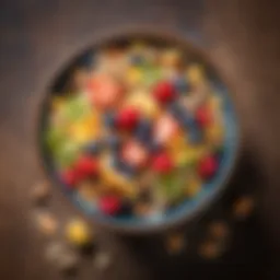 A colorful bowl of sugar-free muesli with fresh fruits and nuts