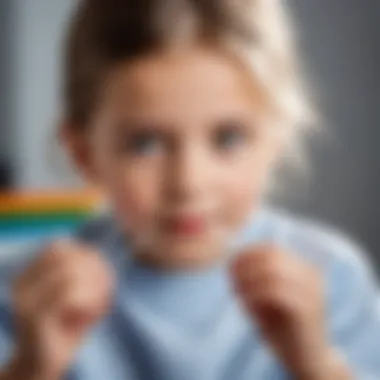 Child evaluating a product with nanowires