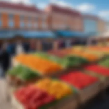 A vibrant market scene in Nizhny Novgorod reflecting its economic activity.