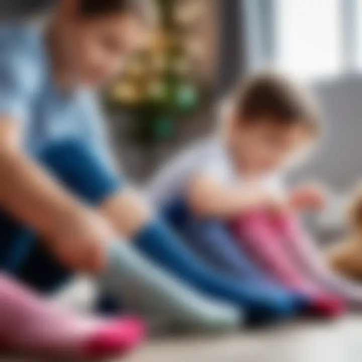 Parents choosing the right socks for children