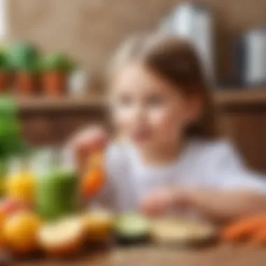 Nutritional foods rich in probiotics for children's diet.