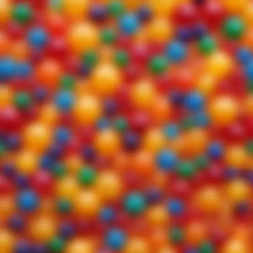 Colorful orbeez in various shapes and sizes