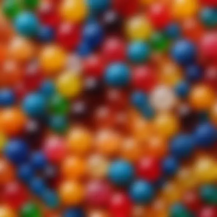 Close-up of orbeez displaying their unique texture.