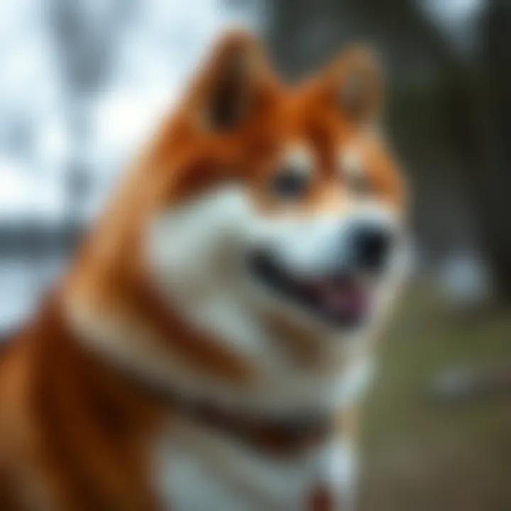 Outdoor activity with an Akita