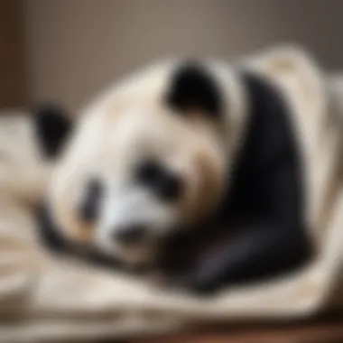 Panda curled up in a cozy position