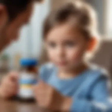 A parent examining a selenium supplement label