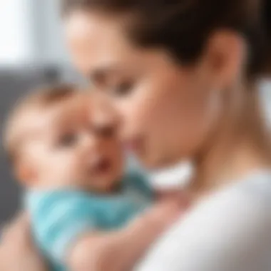 A comforting parent holding a baby, offering support during teething discomfort.