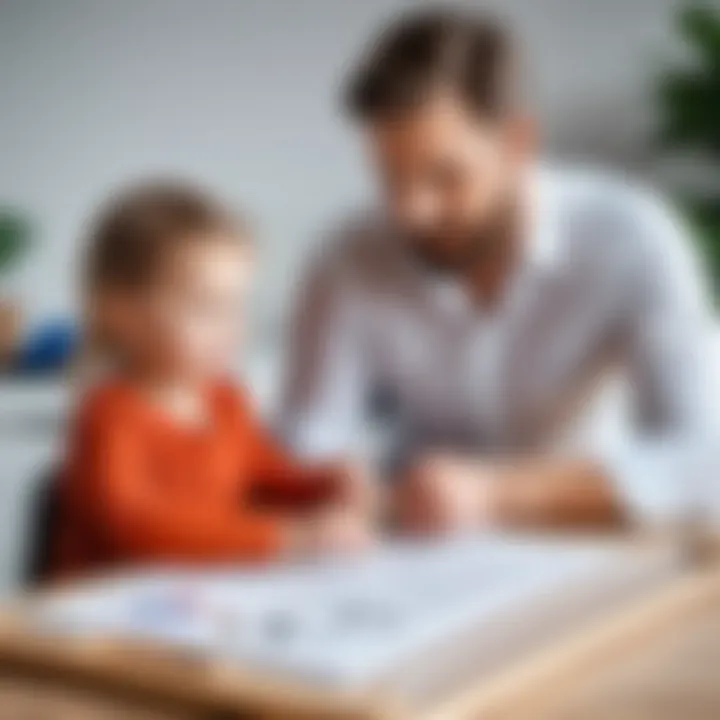 A parent selecting a drawing board for their child