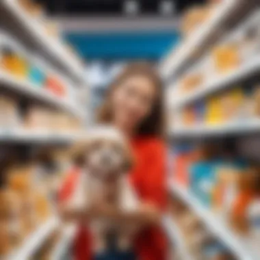 Parent Choosing a Toy Dog in a Store A parent selecting a toy dog in a store, highlighting parent preferences in toy choices.