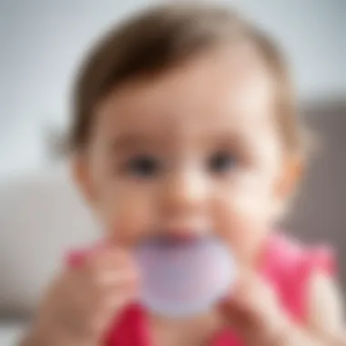 Parent using silicone feeding pads during feeding