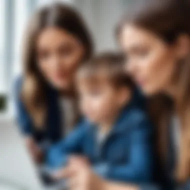 Navigating Memes: Parent-Child Discussions A thoughtful parent engaging in a discussion about memes with their child