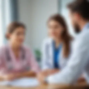 Parents discussing medical options with a pediatrician