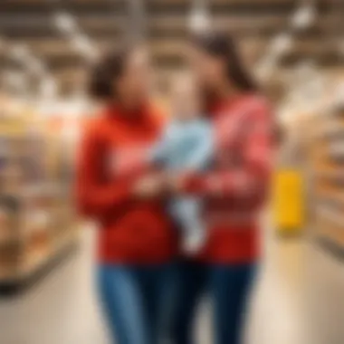 Parents guiding their child in a jumper