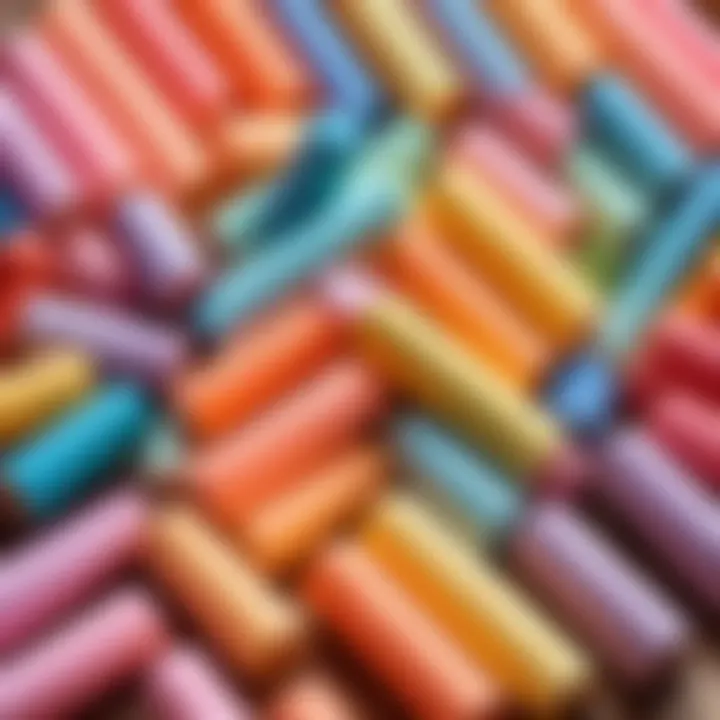 A vibrant assortment of pastel sticks arranged artistically