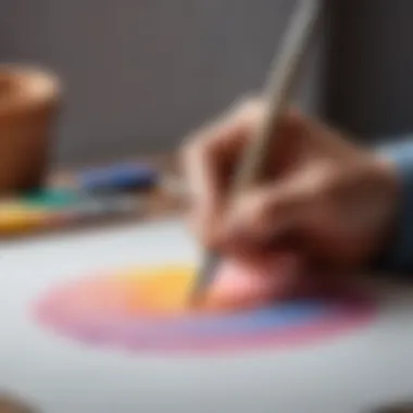 A close-up of a pastel drawing process displaying the technique