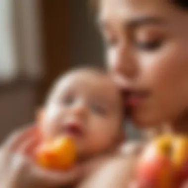 Nurturing Environment with Peach Oil for Infants Parents using peach oil in a nurturing environment