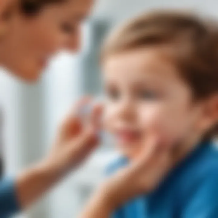 A pediatrician explaining nasal rinsing methods to a parent.