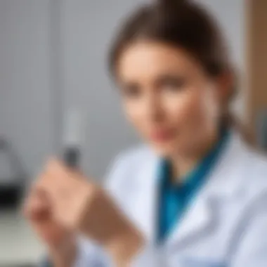 A pediatrician demonstrating the use of a gas release tube